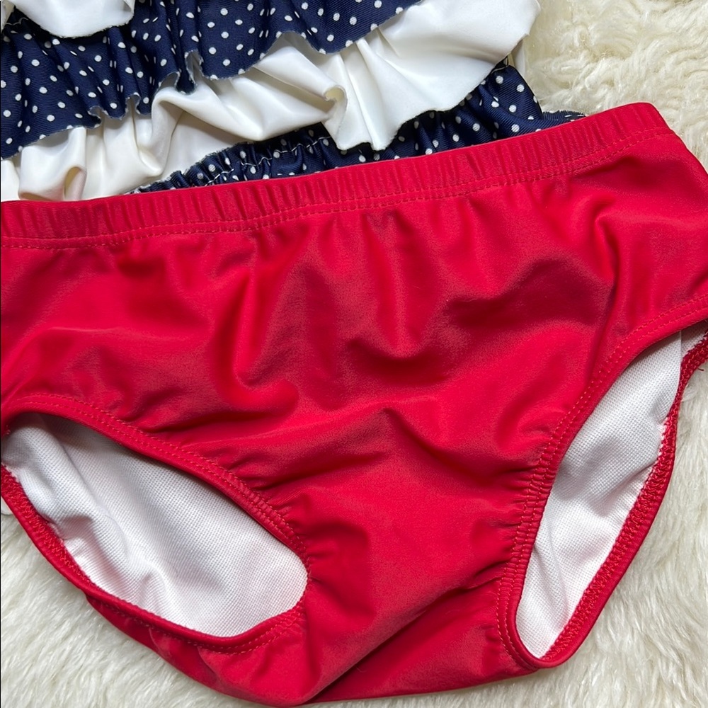 Isobella & Chloe Blue and Red Ruffle Bikini - Picture 3 of 10